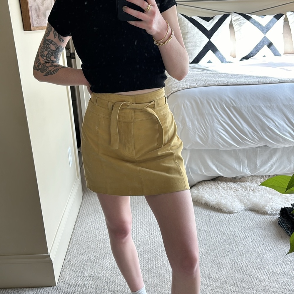 Free People leather mini skirt
